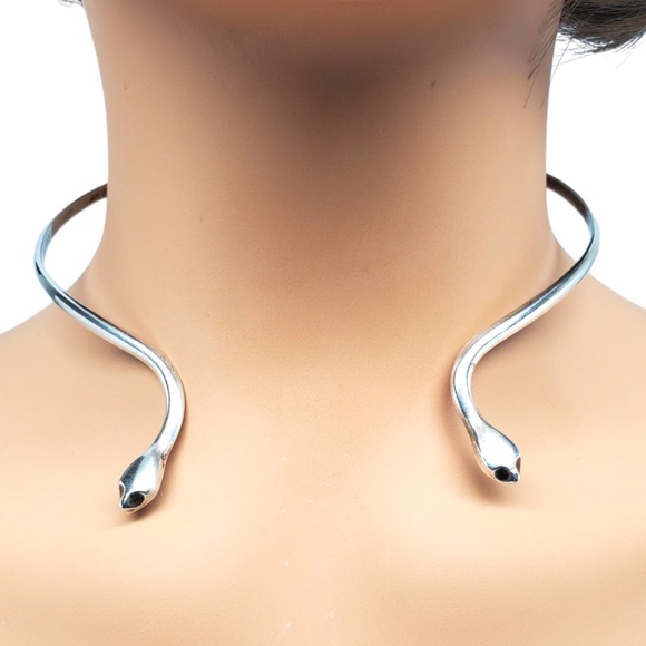 Sterling Silver Snake Choker Necklace #17647 - Picture 6 of 6